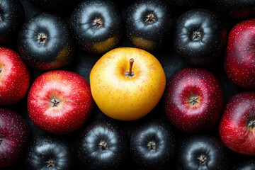 Wall Mural - Bad Apple In Bunch Of Good Apples