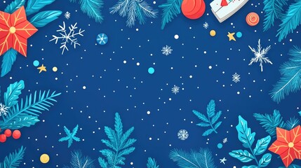 Poster - christmas background with snowflakes