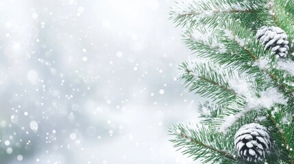 Sticker - christmas tree branches with snow