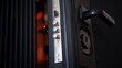 © slexp880 - Extended door lock bolts on an open black armored entrance door. Locking mechanism on a door lock. Apartment and house protection. Photo. Selective focus