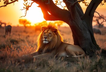 lion in the wild