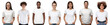 © Damir Khabirov - White t-shirt people. Collage of many men and women wearing blank t-shirts with copy space for your text or logo