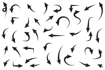 Wall Mural - hand drawn arrow vector icons set. sketch arrow design for business plan and education.