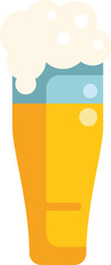 Sticker - Refreshing tall glass of lager beer with bubbles overflowing, perfect for representing beer related themes