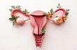 © Юлия Васильева - Female reproductive system uterus with flowers on white background. Gynecological concept