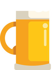 Sticker - This vector illustration features a large beer glass filled with beer and topped with a frothy head, perfect for designs related to beer, bars, and celebrations