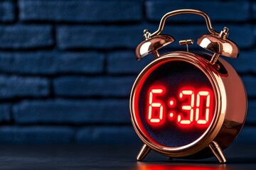 Poster - Clock alarm in minimalist style, showing only the time 