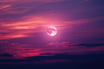 Wall Mural - Full moon in cloudy sky
