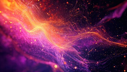 Wall Mural - Digital network with glowing lines and dots, abstract design