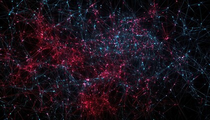 Wall Mural - Digital network with glowing lines and dots, abstract design