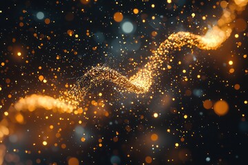 Wall Mural - DNA Helix: Glowing Particles and Molecular Dynamics