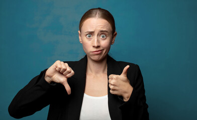 Wall Mural - feeling confused, clueless and unsure, weighting the good and bad in different options or choices