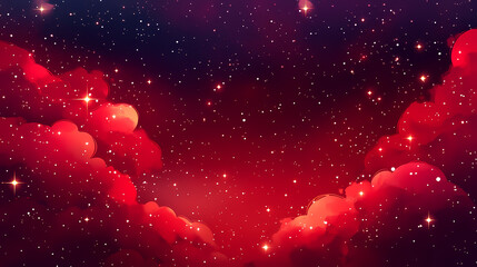 Wall Mural - abstract red universe nebula clouds in space, with starry night cosmos galactic sky. wallpaper backg