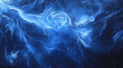Wall Mural - abstract blue universe nebula clouds in space, with starry night cosmos galactic sky. wallpaper back