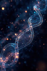 Wall Mural - Glowing DNA Structure: Abstract Science Visualization