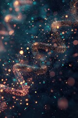 Wall Mural - glowing dna structure: abstract science visualization