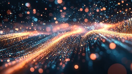 Wall Mural - Glowing Particles: A Futuristic Digital Artwork