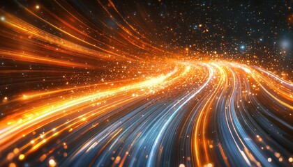 Wall Mural - glowing particles and cosmic light trails, otherworldly scene