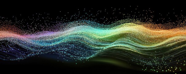Wall Mural - glowing particles in motion: digital art representation