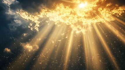 Wall Mural - Light rays in the cosmos, illuminating the universe