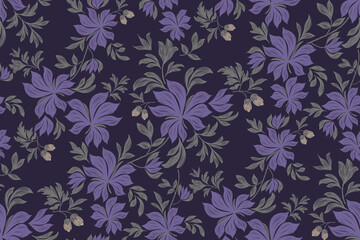 vintage floral pattern seamless embroidery texture paisley with floral magnolia motifs. ethnic patte