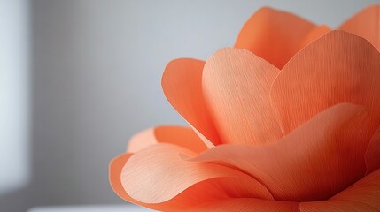 Wall Mural -   An orange flower photographed against a white wall