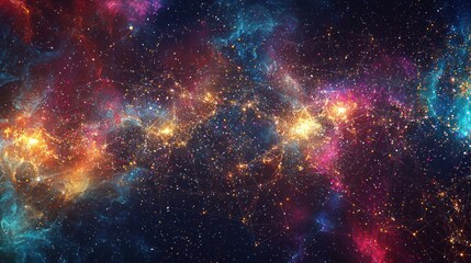 Wall Mural - galaxy in the deep space with stars and nebula