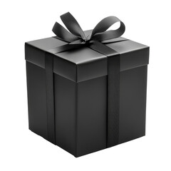 Wall Mural - Elegant black gift box with ribbon