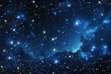 Aufkleber - Starry night sky with constellations and bright celestial bodies lighting up a dark expanse