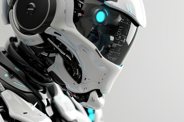 Leinwandbilder - Robotic humanoid with sleek design showcases advanced technology in a modern laboratory setting