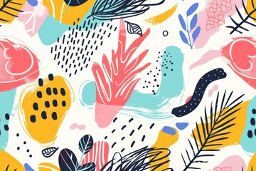 Poster - Colorful abstract design featuring various shapes and patterns with bold colors and intricate lines expressing creativity and modern art
