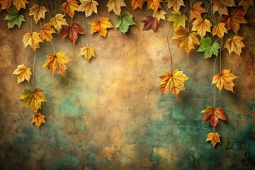 Wall Mural - background with suspended leaves