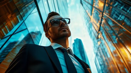 Wall Mural - businessman holding compliance connections in digital networking & regulatory data analytics, busine