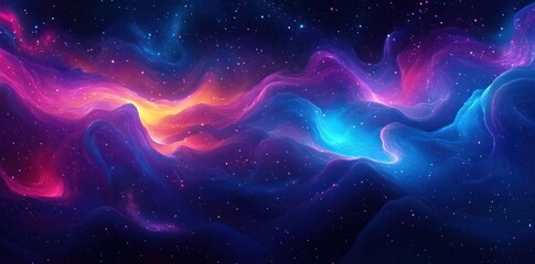 Wall Mural - Abstract Cosmic Nebula Swirling Vibrant Colors Across Space