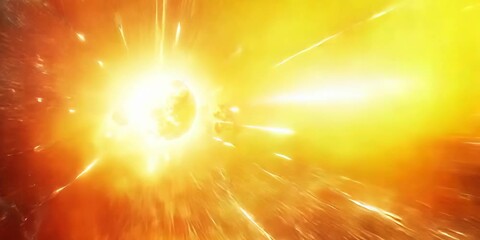 Wall Mural - radiant conical space explosion with bright pulsating lights, 4k video