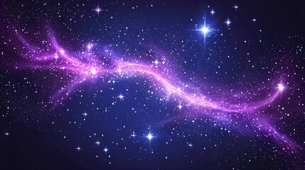 Wall Mural - big space explosion in universe. abstract background with purple and blue milky way. galaxy, neutron