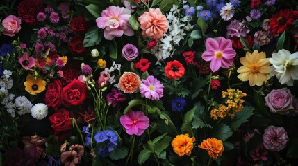 a diverse array of flowers blooming in a single garden, representing the beauty and harmony of diver