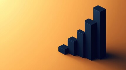 Poster - A 3D bar graph illustrating growth with a gradient background.