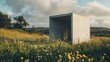 © warunthorn - Concrete Cube in Field.