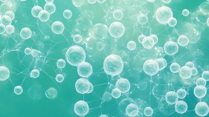 Aufkleber - A close-up view of bubbles and cells in a scientific context, showcasing microscopic structures.