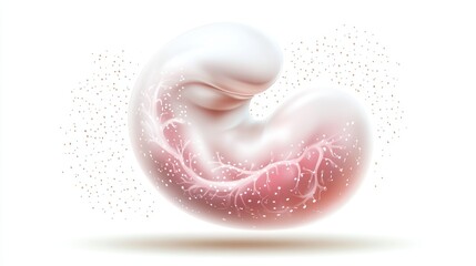 Poster - A stylized representation of a human stomach with intricate details and soft colors.
