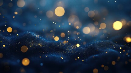 Wall Mural - abstract blue and gold texture with bokeh lights