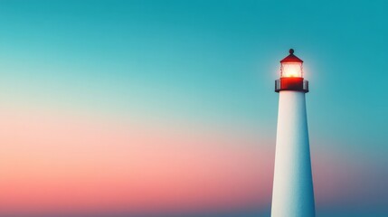 Poster - Lighthouse Guiding Light at Sunset 