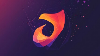 Wall Mural - stylized abstract emblem combining a bold sans-serif font with a swoosh element and geometric shapes