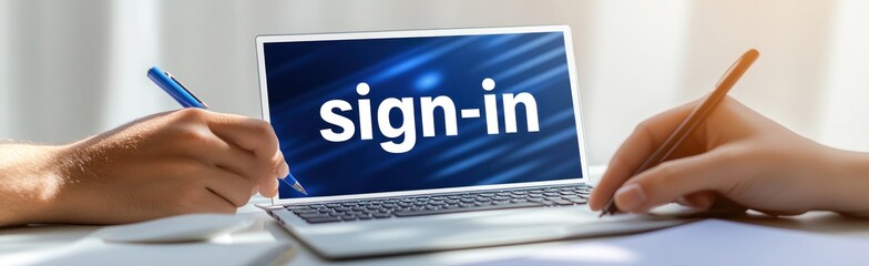 Poster - A laptop displaying a 
