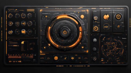 Wall Mural - sci-fi user interface elements. futuristic technology frames interface hud element design for ui gam
