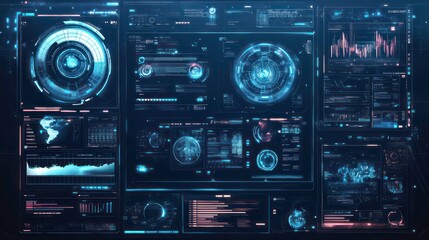 Wall Mural - sci-fi user interface elements. futuristic technology frames interface hud element design for ui gam
