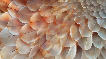 Wall Mural - close-up of iridescent feathers displaying intricate patterns and soft colors.