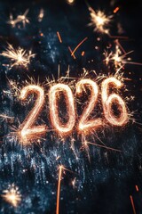 Canvas Print - Sparkler with number 2026