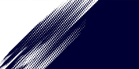 Wall Mural - Dots halftone white \u0026 blue color pattern gradient grunge texture background. Dots pop art comics sport style